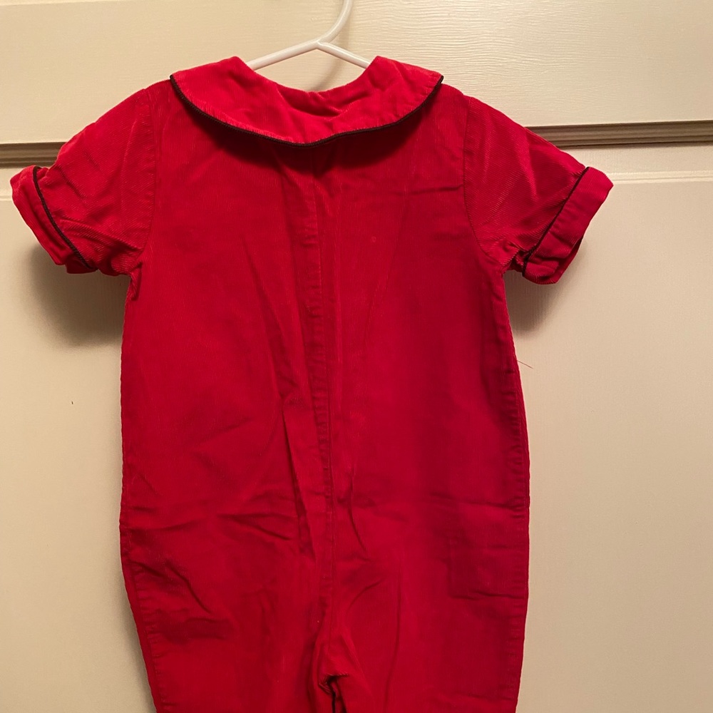 Royal Kidz 18 month red corduroy with brown cording and buttons longall
